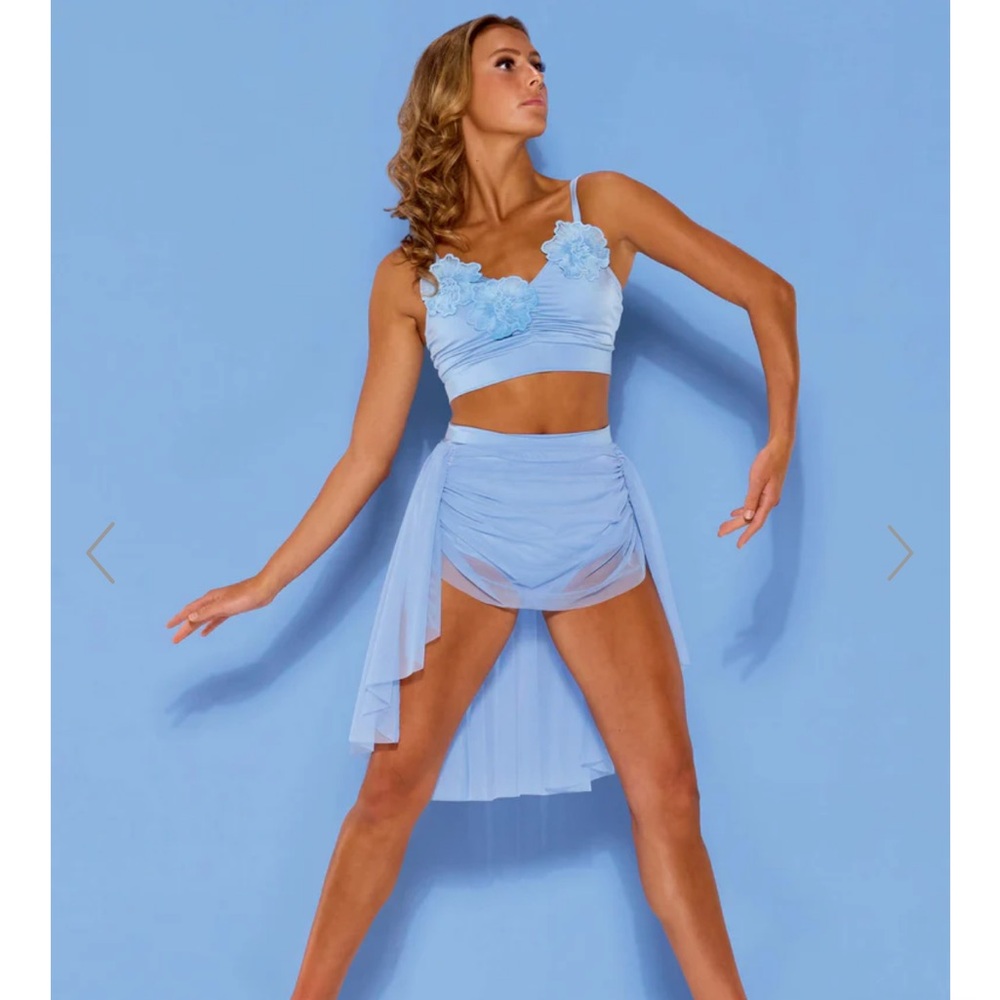 Elegant Blue Lyrical Dance Costume